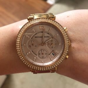 Gold Rhinestone Michael Kors Watch